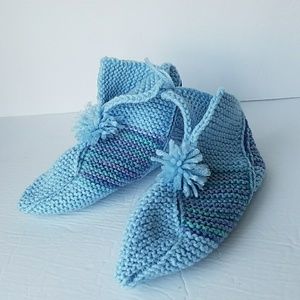 Hand Knit Wool Booties Size 5-6
